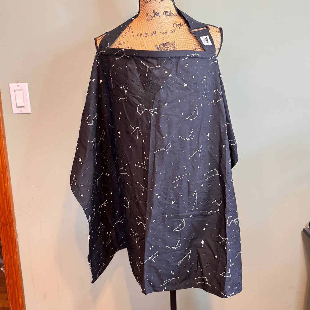 San Francisco Baby Nursing Cover Constellation Print Black Cotton